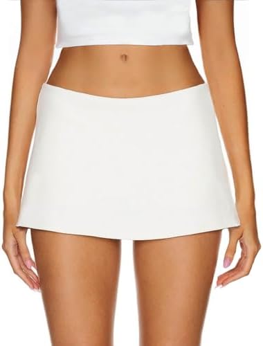 Abbey Geneve - Low Waist Mini Skirt with Built-in Shorts
